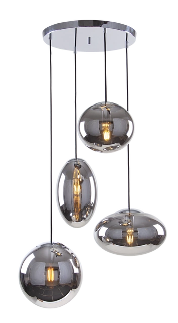 Leana taklampe rondell 4lys 60cm krom