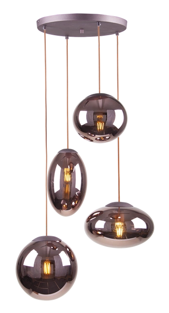 Leana taklampe rondell 4lys 60cm brun