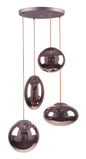 Leana taklampe rondell 4lys 60cm brun