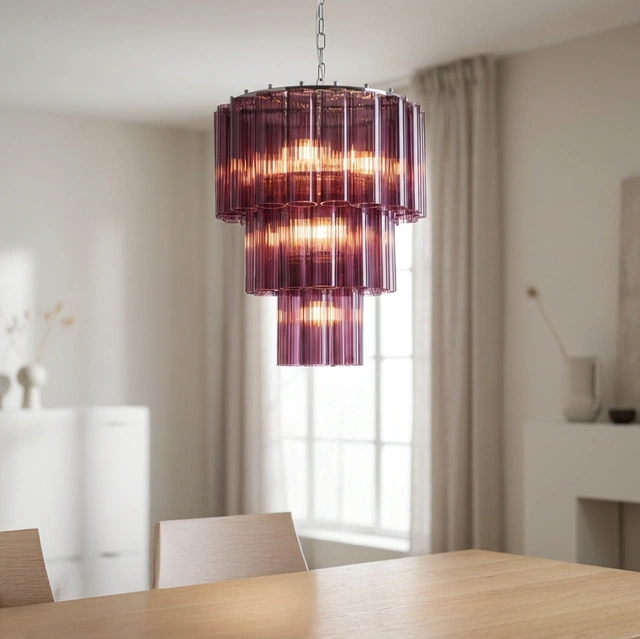 Venice lysekrone 50cm lilla