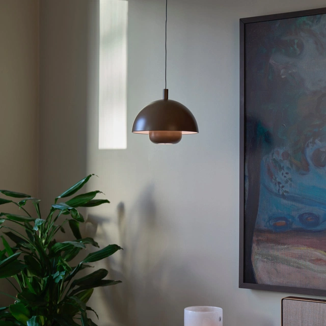 Myla LED oppladbar pendel 20cm brun