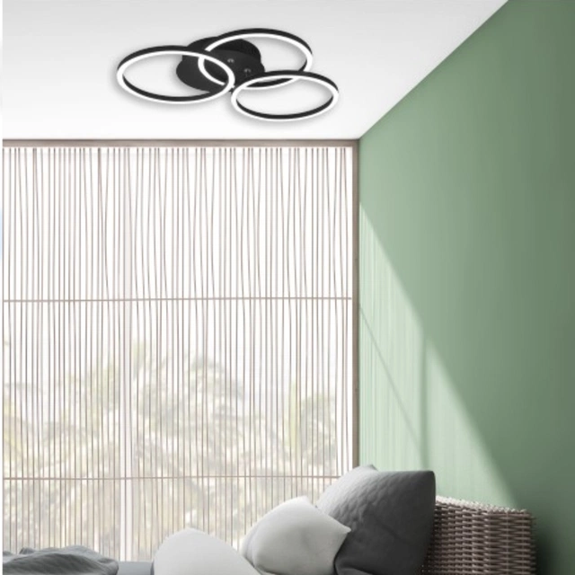 Circle LED plafond taklampe 43cm sort