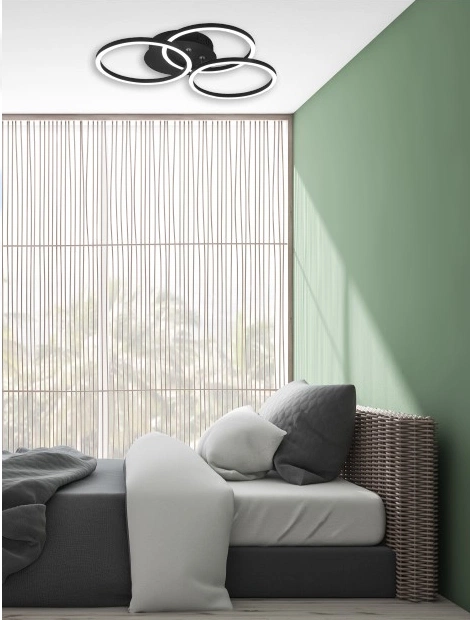 Circle LED plafond taklampe 43cm sort