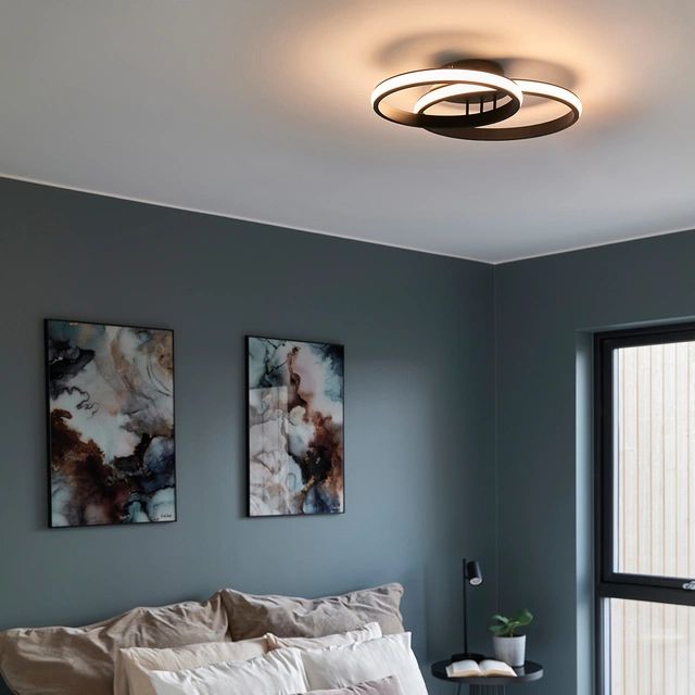 Twins Circle LED plafond taklampe 62,5cm sort