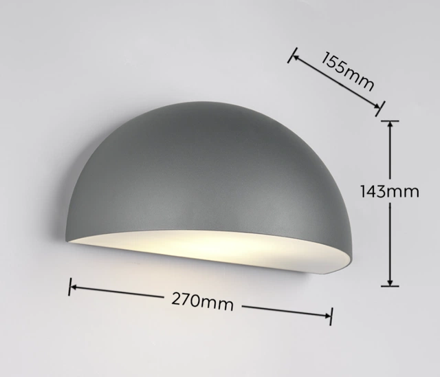 Maas utelampe vegg IP44 27cm grå