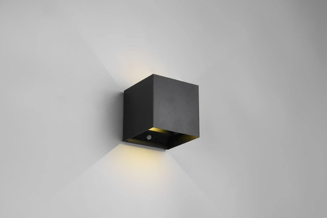Talent LED oppladbar vegglampe IP44 10cm sort