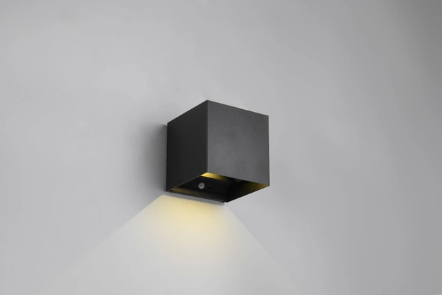 Talent LED oppladbar vegglampe IP44 10cm sort