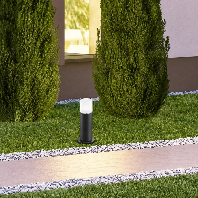 Hoosic utelampe stolpe IP44 30cm grå