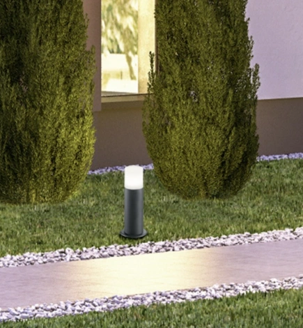 Hoosic utelampe stolpe IP44 30cm grå