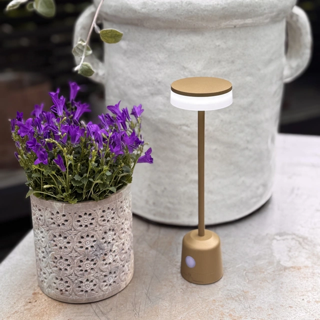 Space LED oppladbar utelampe bord IP65 24,5cm gull