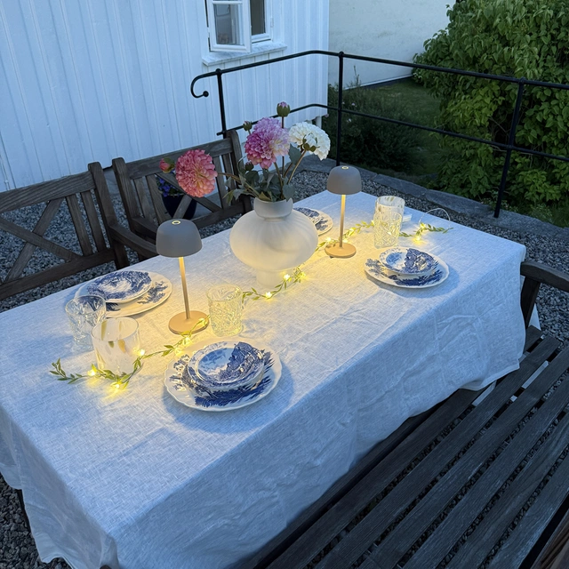 Mars LED oppladbar utelampe bord IP65 28cm beige