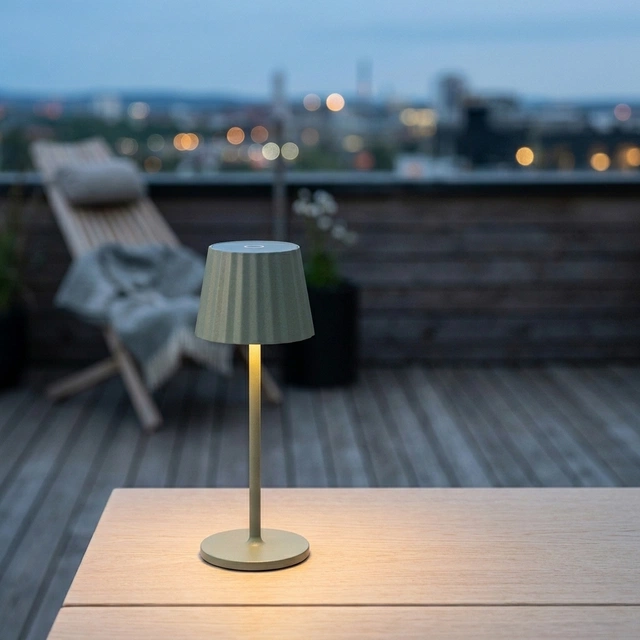 Juli LED oppladbar utelampe bord IP65 29cm grønn