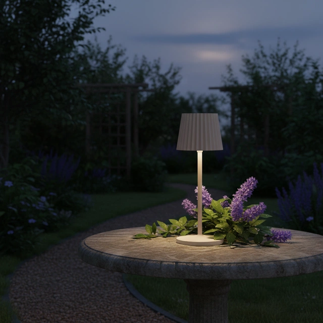Stella Garden LED oppladbar utelampe bord IP65 38cm beige