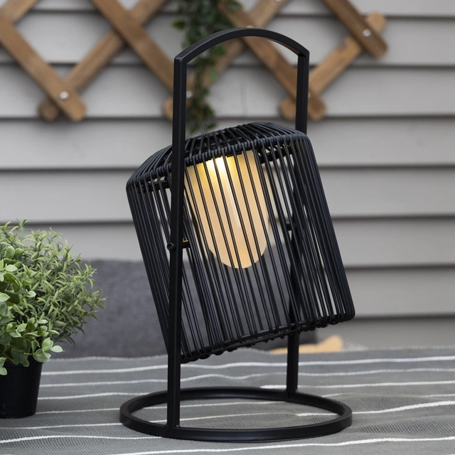 Vendbar solar lykt IP44 42cm sort