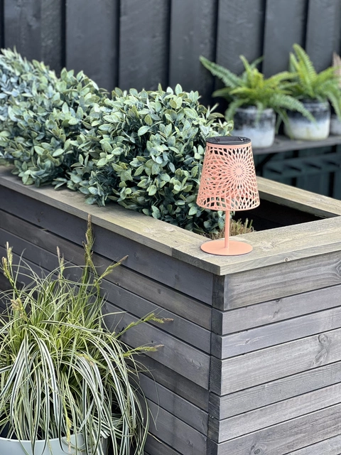 Solar Lise oppladbar utelampe bord IP44 21cm fersken