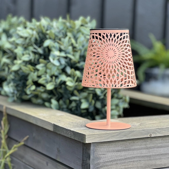 Solar Lise oppladbar utelampe bord IP44 21cm fersken