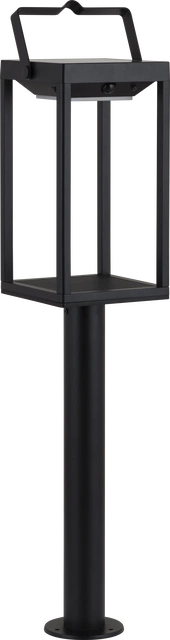 Solar Hailey oppladbar utelampe stolpe IP44 sort