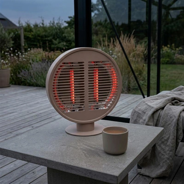 Terrassevarmer rund 1000W IP54 40cm beige
