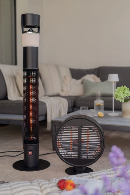 Terrassevarmer rund 1000W IP54 40cm sort
