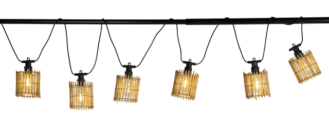 Rattan lyslenke IP44 6lys natur