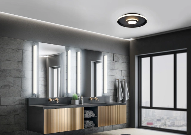 Ascari LED plafond baderomslampe IP44 40cm sort