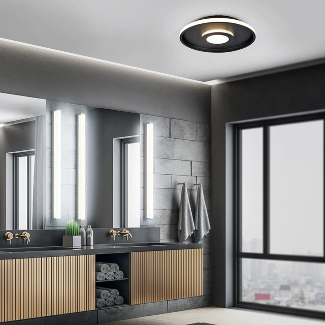 Ascari LED plafond baderomslampe IP44 40cm sort