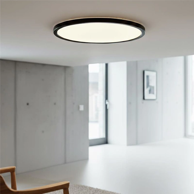Slim LED plafond taklampe IP44 29cm sort