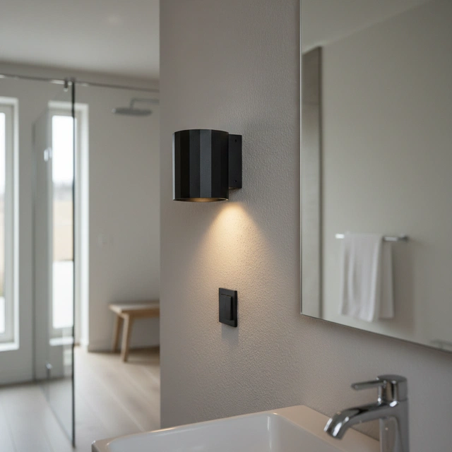 Cascade I vegg baderomslampe IP65 10,5cm sort