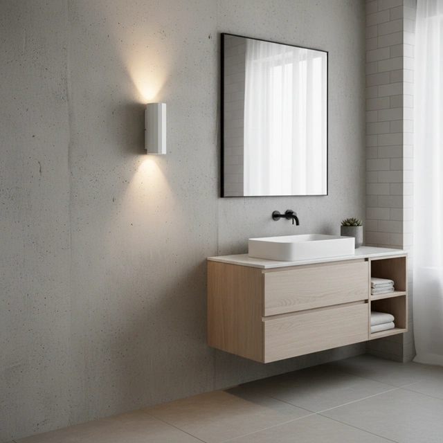 Cascade II vegg baderomslampe IP65 21cm hvit