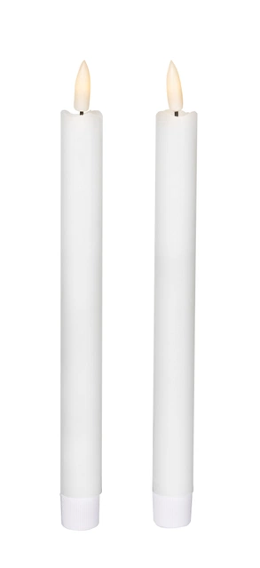 Lun kronelys LED 2pk. hvit