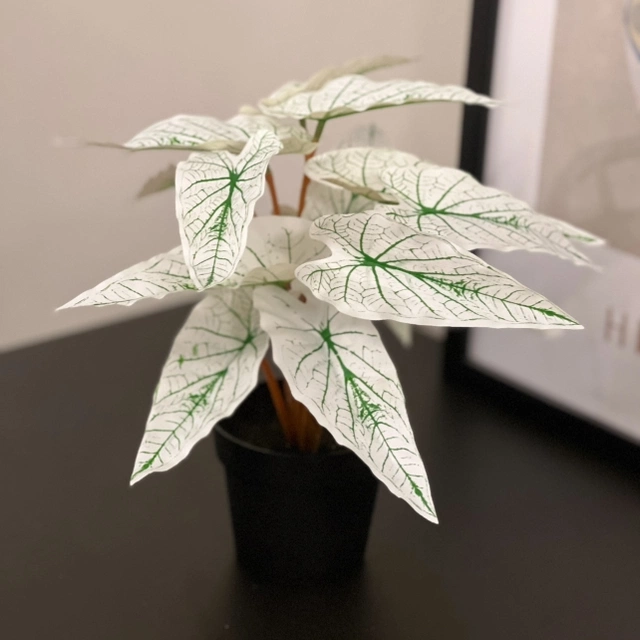 Alocasia kunstig plante 33cm grønn
