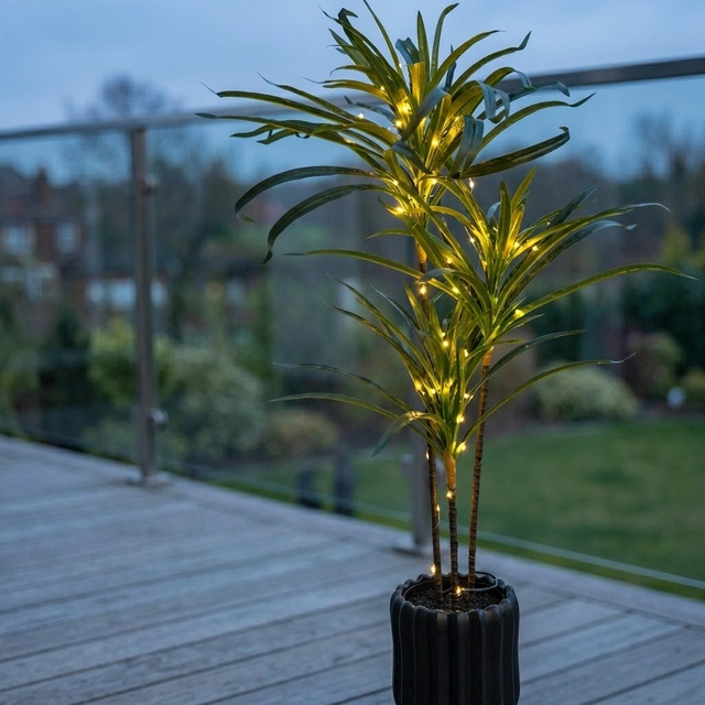 Kentia palme LED IP44 84cm grønn