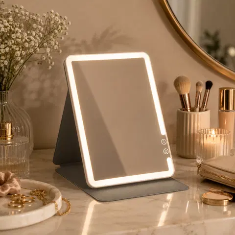 Sminkespeil oppladbart beige 1