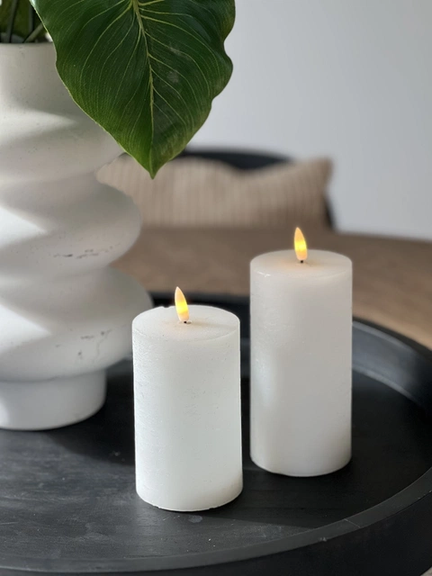 Lun kubbelys rustikk LED 15cm hvit