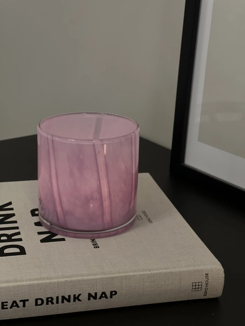 Lysglass 10cm lilla