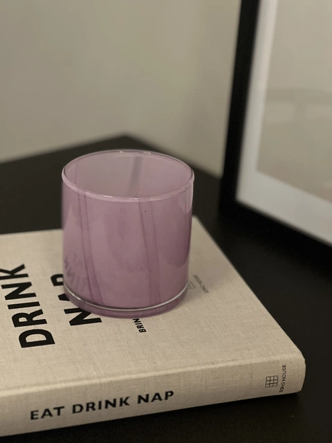 Lysglass 10cm lilla