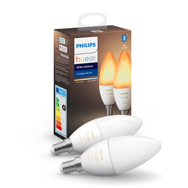 Hue E14 mignon 6W 2pk. White Ambiance