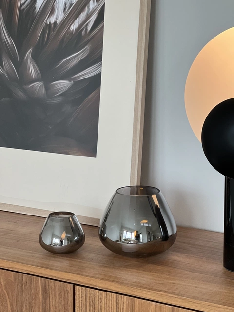 Kelly lykt/vase 10cm smoke