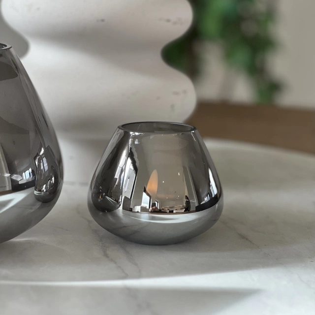 Kelly lykt/vase 10cm smoke