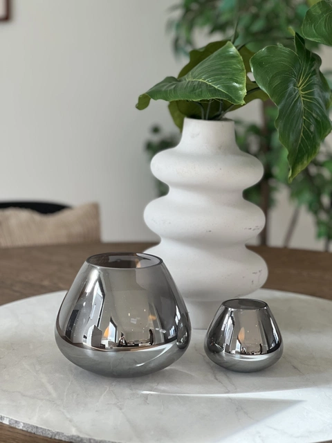Kelly lykt/vase 10cm smoke