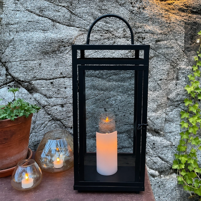Bergen lykt 54cm sort