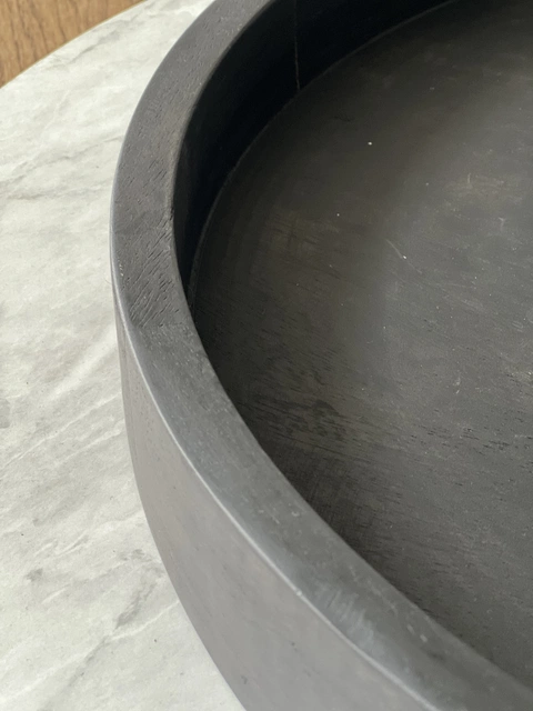 Lysfat i treverk 50cm sort