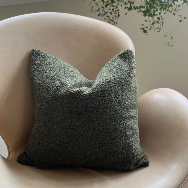 Teddy Boucle putetrekk 45cm grønn 1