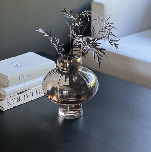 Glassvase 26cm brun