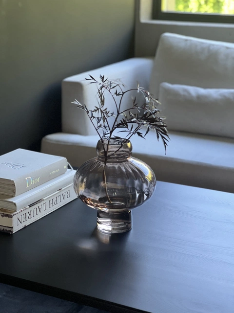 Glassvase 26cm brun