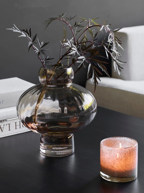 Glassvase 26cm brun
