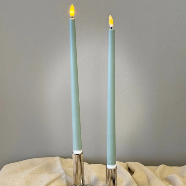 LED Kronelys Long 2pk. grønn