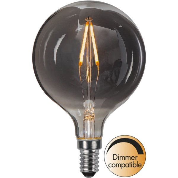 LED E14 globe 8cm 1,4W smoke