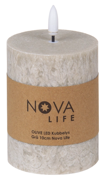 LED Olive kubbelys 10cm grå