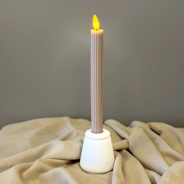 LED kronelys tilbehør oppladbar lysestake beige